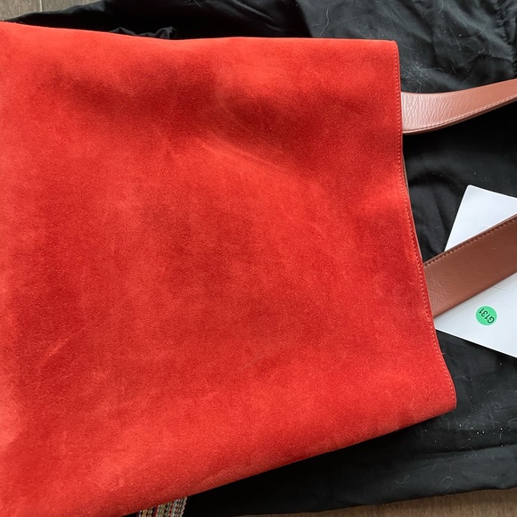 NWT Orciani Suede Tote Orange - Picture 7 of 11